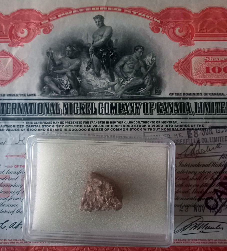 Historyczne akcje kopalni niklu Sudbury